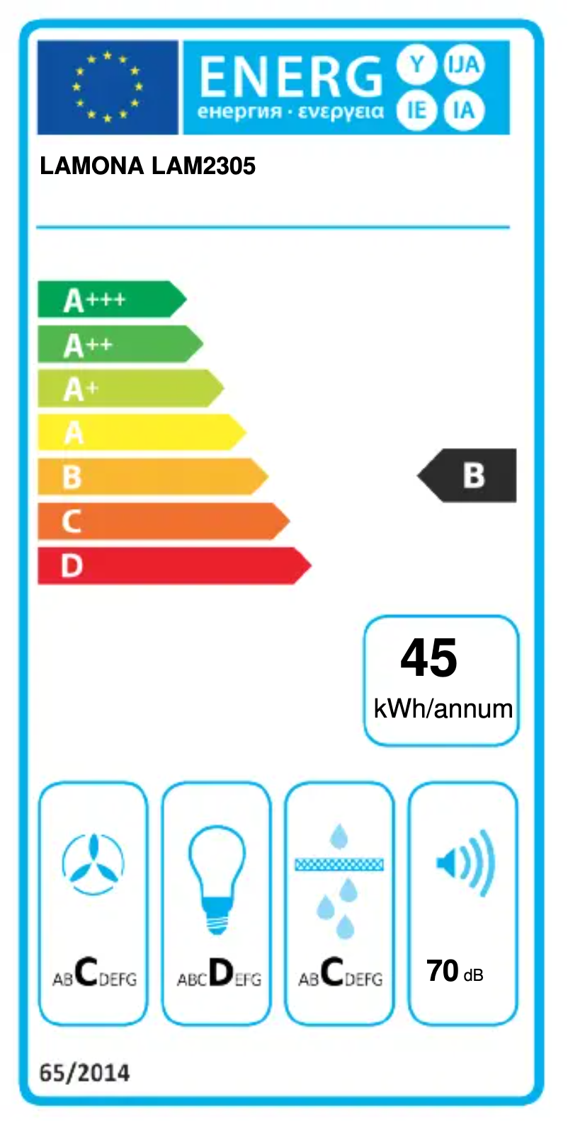 Page n°1 - Label énergétique Lamona LAM2305