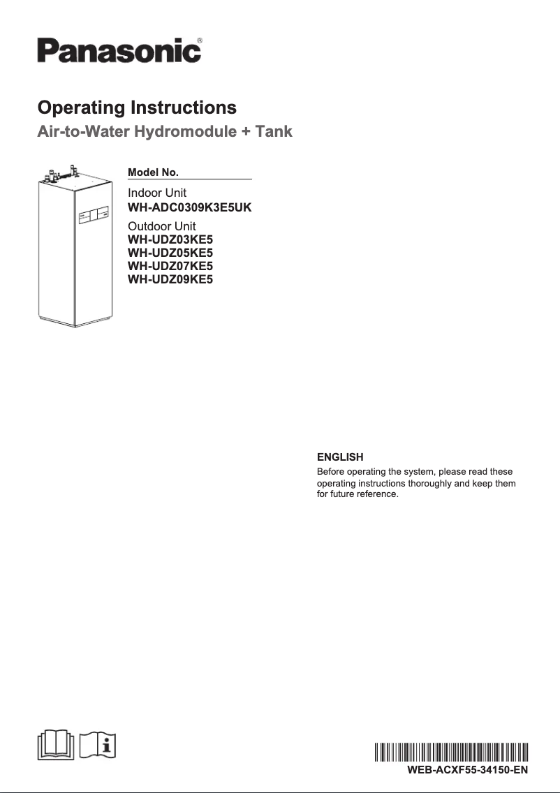 Page n°1 - Manuel utilisateur Panasonic WH-UDZ03KE5