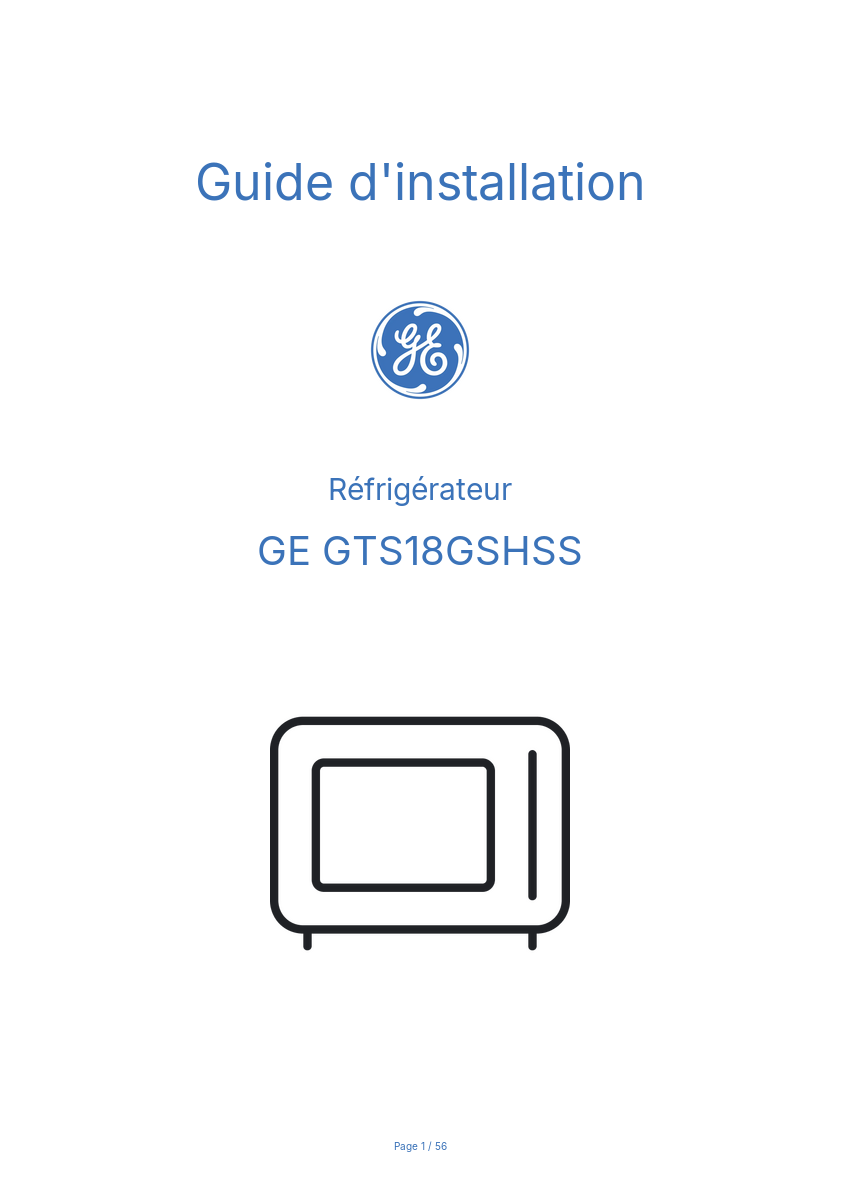 Image de la première page du manuel de l'appareil GTS18GSHSS