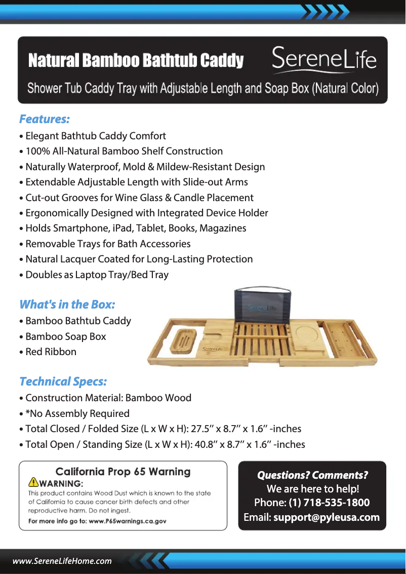 Page n°1 - Manuel utilisateur SereneLife SLBCAD29N