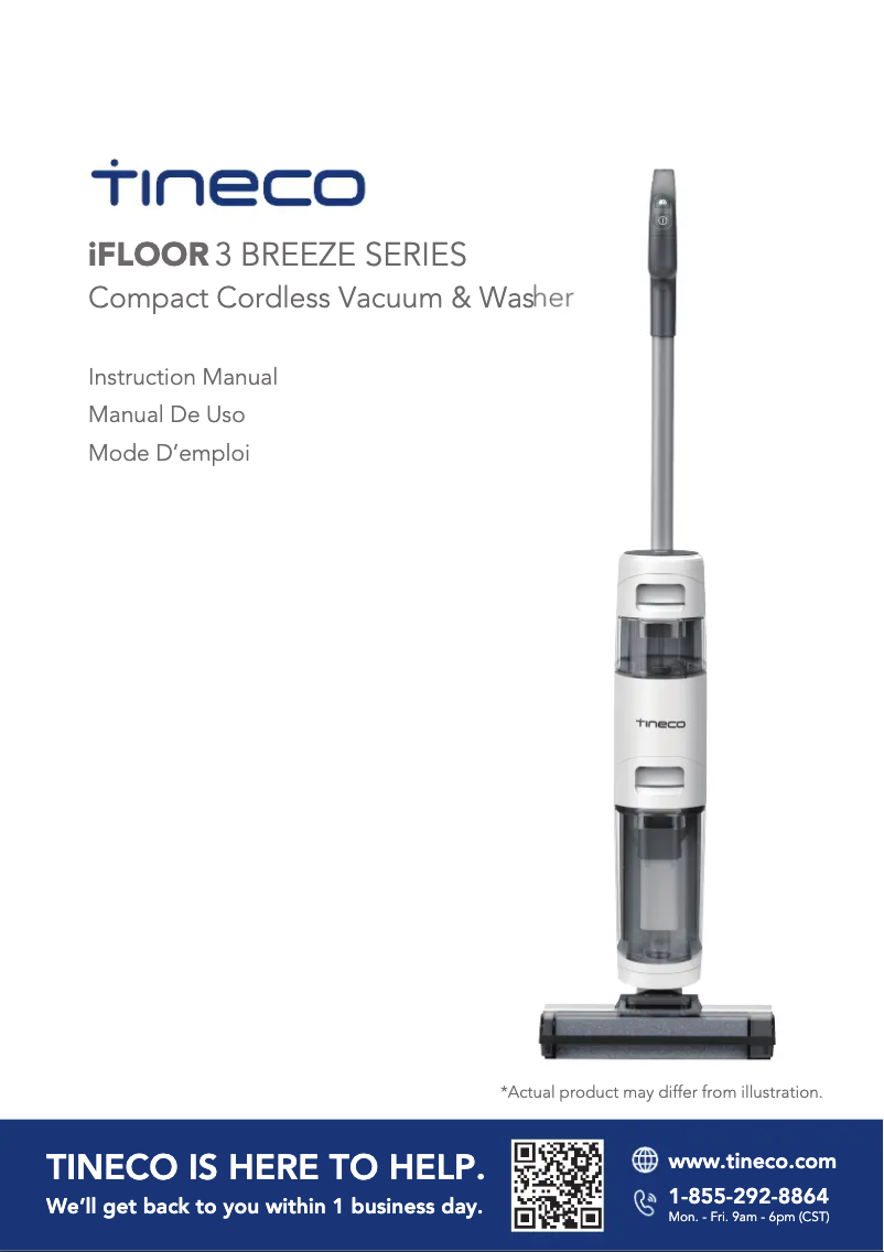 Page 1 de la notice Manuel utilisateur Tineco iFloor 3 Breeze