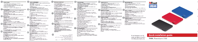 Page n°1 - Manuel utilisateur Trust Powerbank 2200T 20912