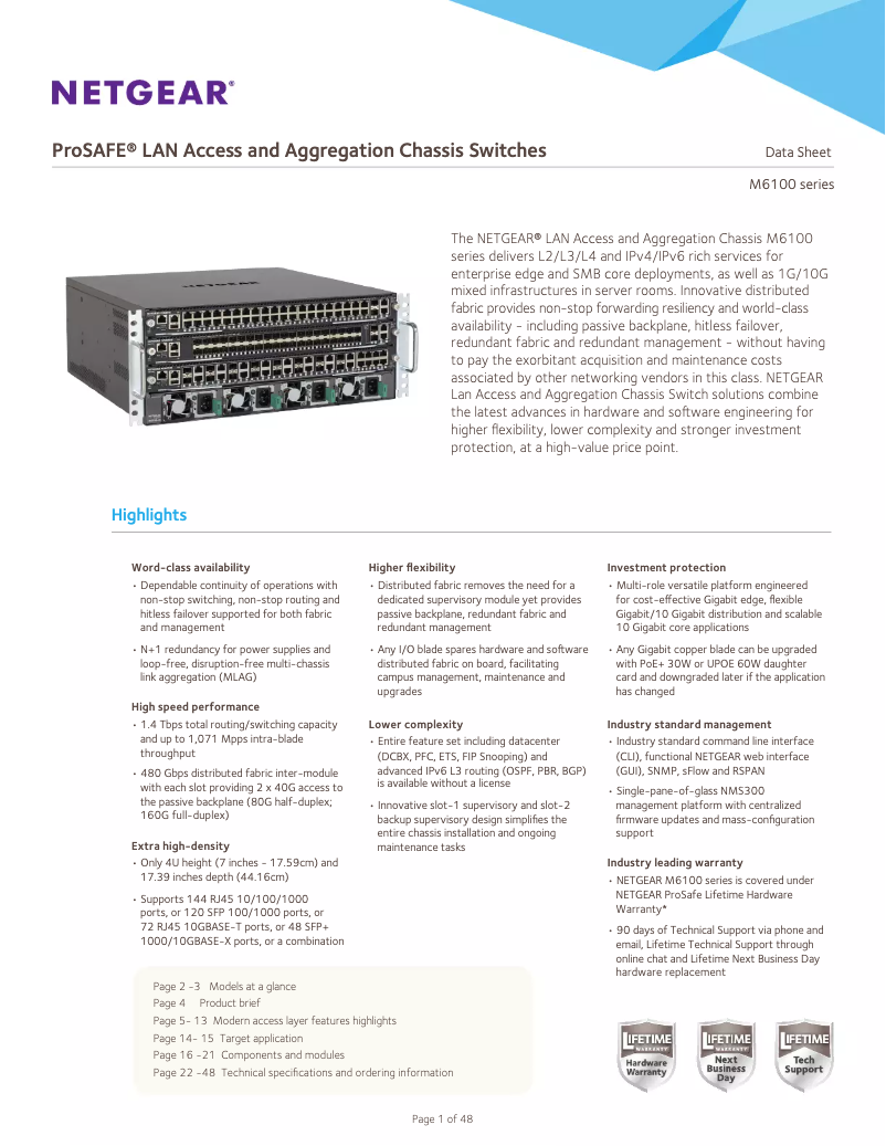 Page n°1 - Fiche technique Netgear AFT603