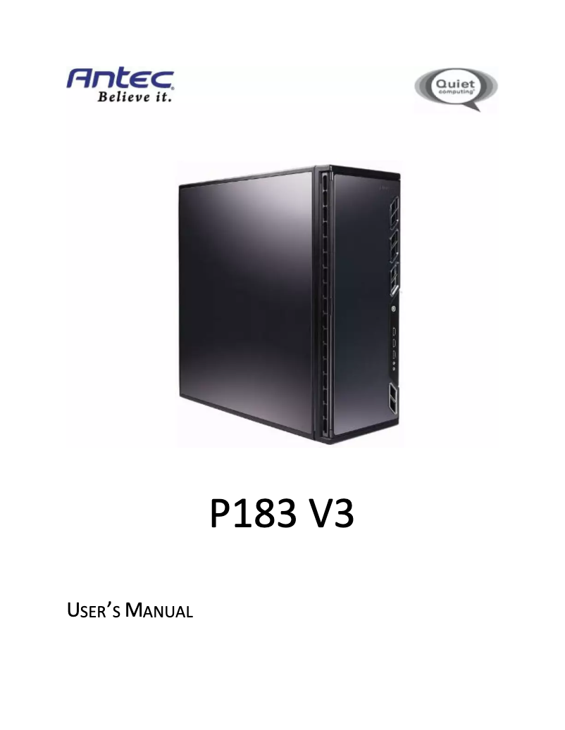 Page n°1 - Manuel utilisateur Antec P183 V3