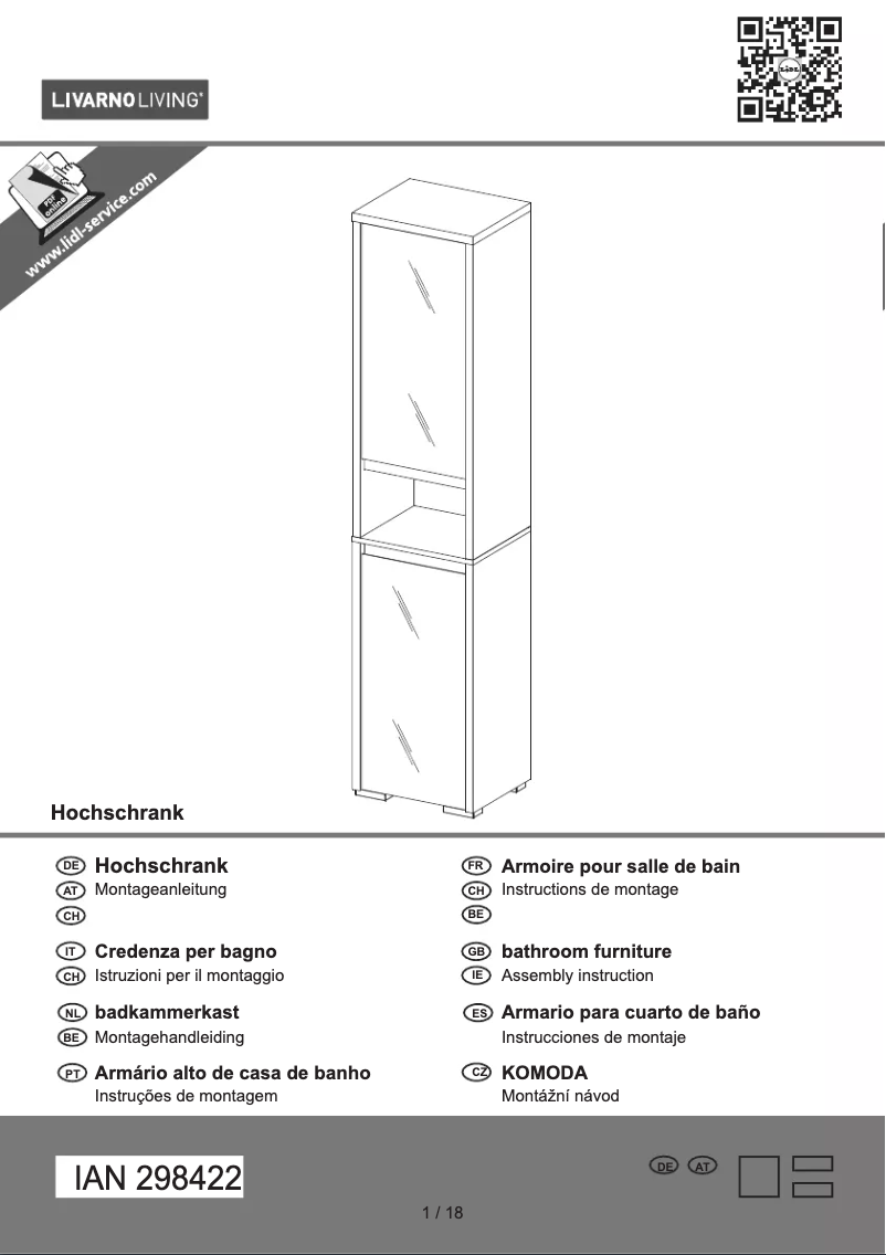 Page 1 de la notice Manuel utilisateur Livarno Lux IAN 298422