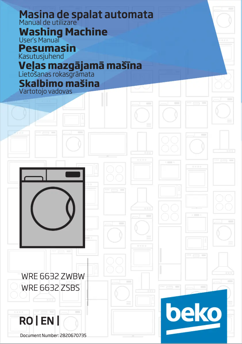 Page n°1 - Manuel utilisateur Beko WRE 6632 ZWBW
