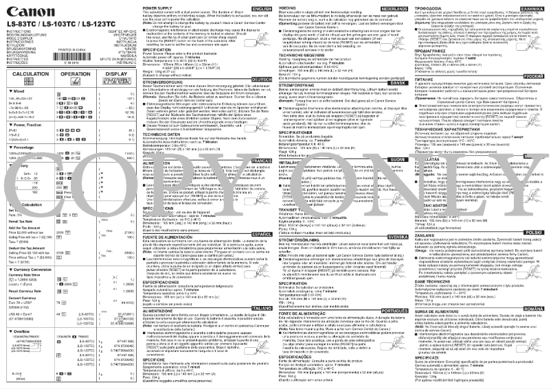 Image de la première page du manuel de l'appareil LS-83TC