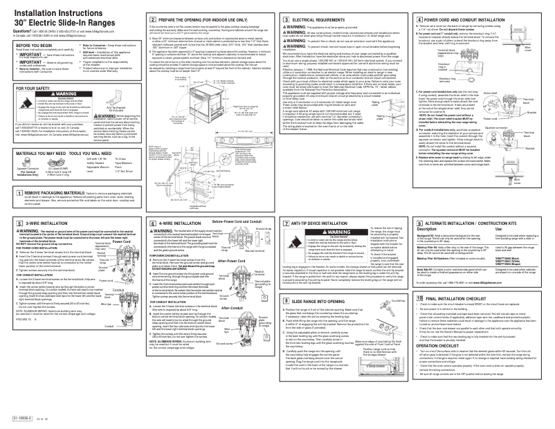 Page 1 de la notice Guide d'installation GE JS250DFWW