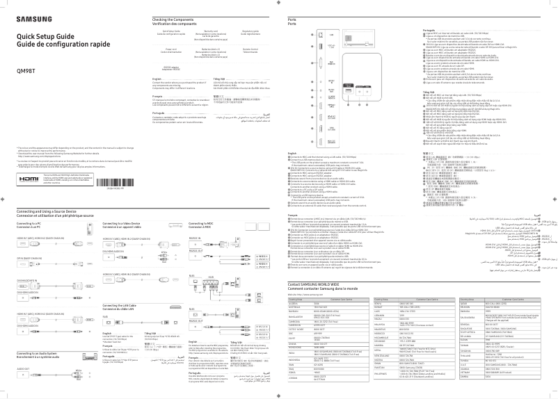 Image de la première page du manuel de l'appareil QM98T