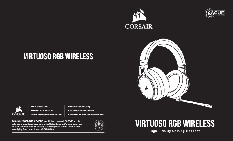 Page n°1 - Guide de démarrage rapide Corsair Virtuoso RGB Wireless