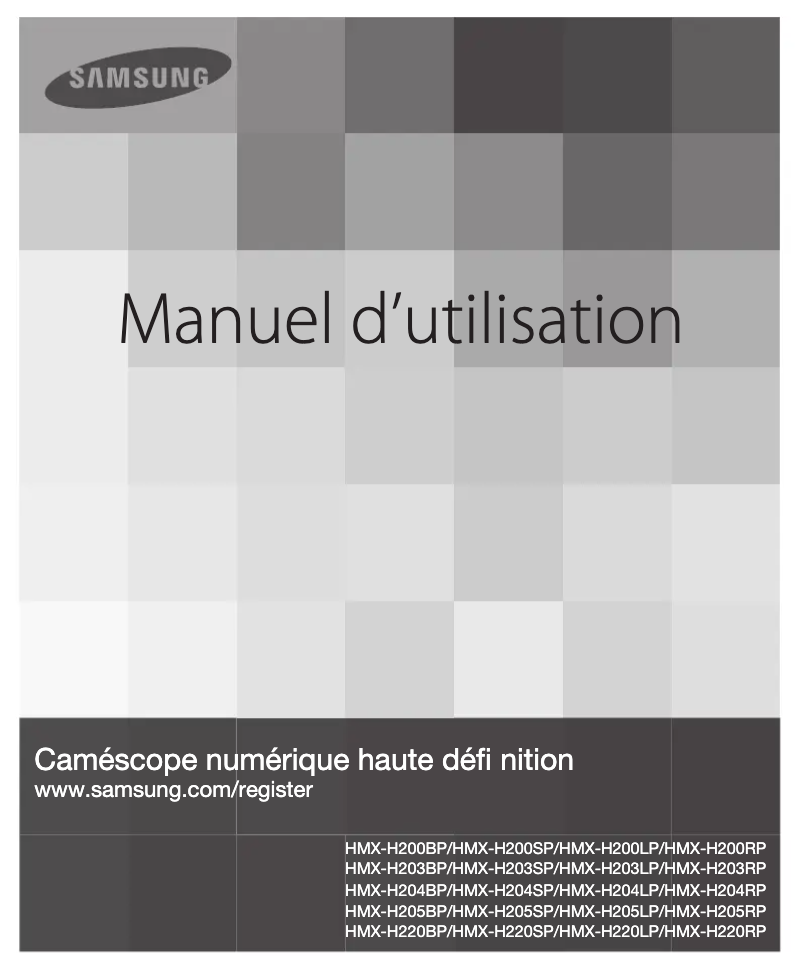 Page 1 de la notice Manuel utilisateur Samsung HMX-H200LP