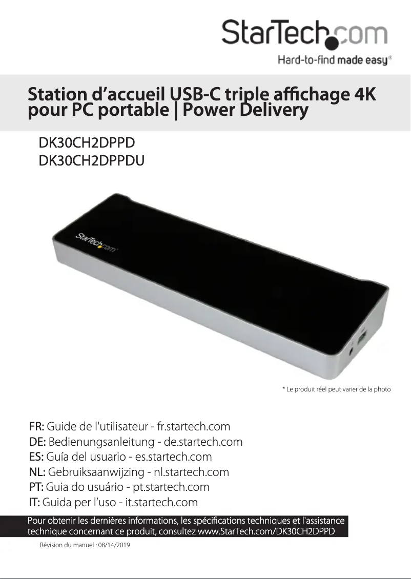 Página 1 del manual Manual de usuario StarTech.com DK30CH2DPPD