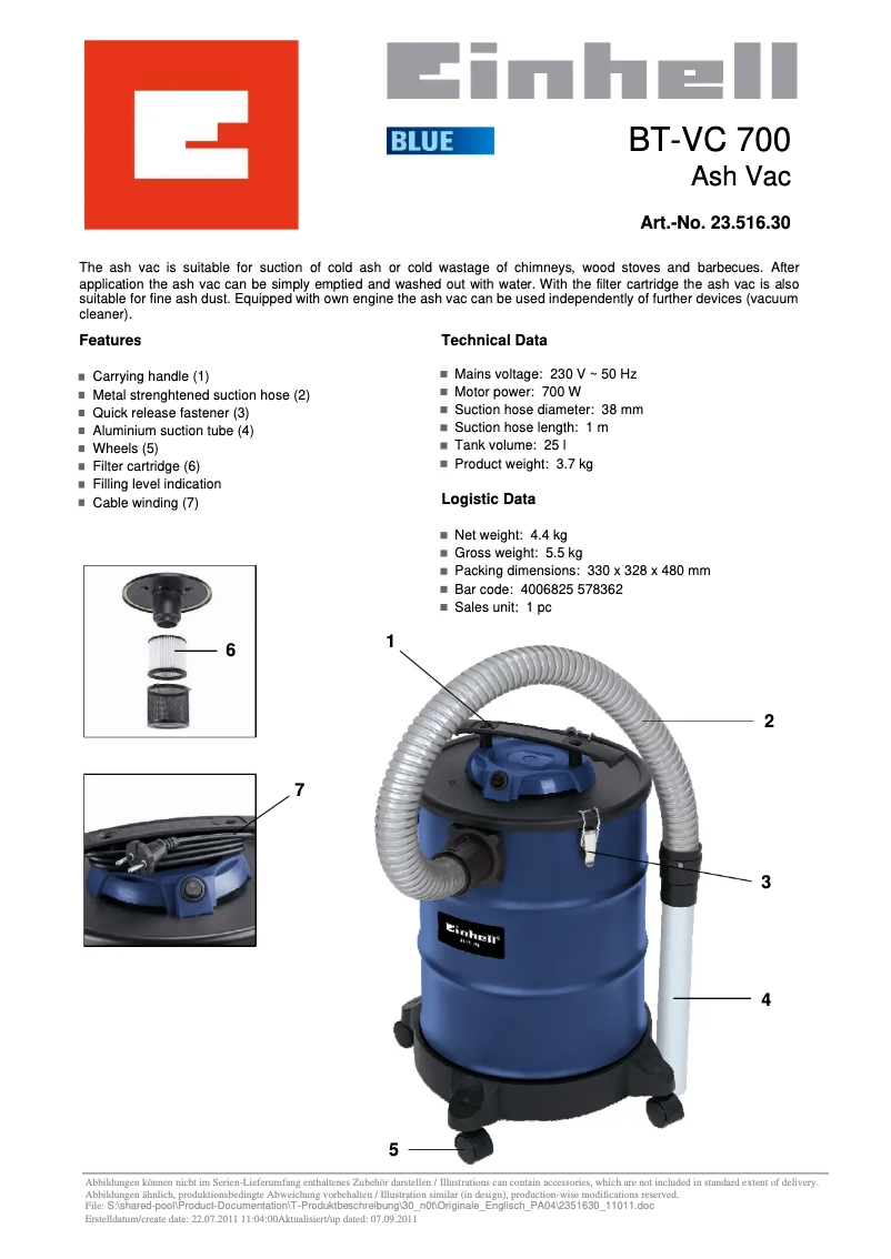 Image de la première page du manuel de l'appareil BT-VC 700