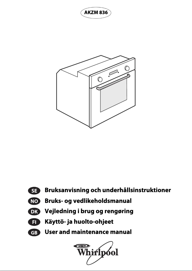 Página 1 del manual Manual de usuario Whirlpool AKZM 836