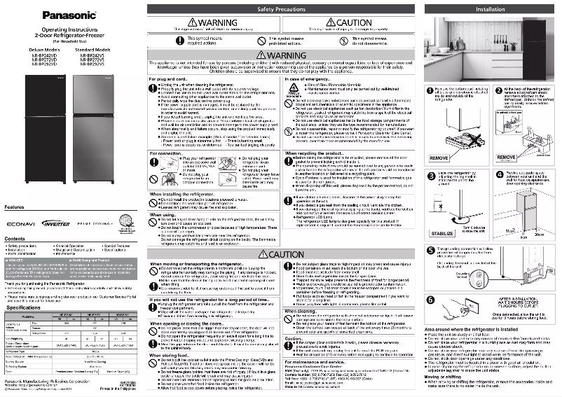 Page n°1 - Manuel utilisateur Panasonic NR-BP272VS