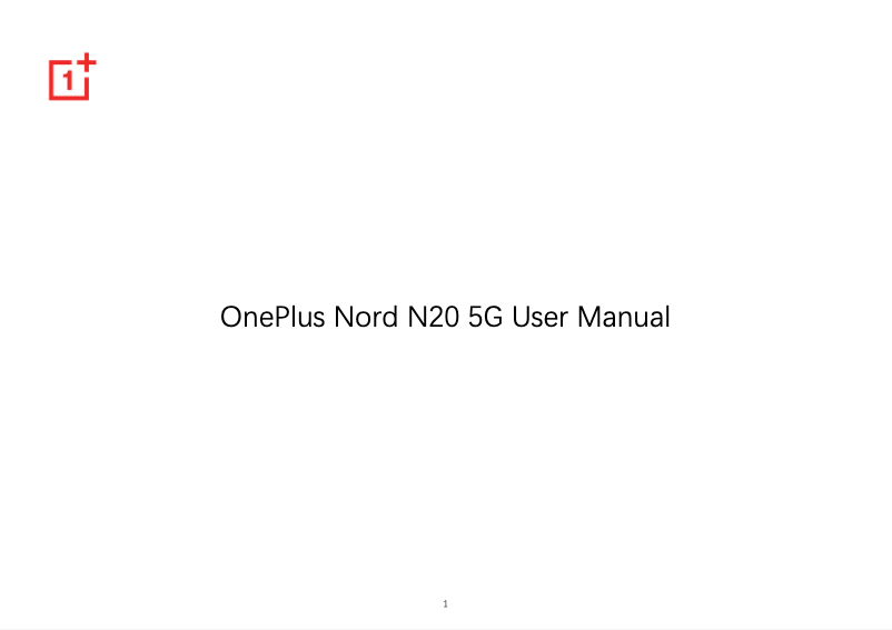 Page n°1 - Manuel utilisateur OnePlus Nord N20 5G