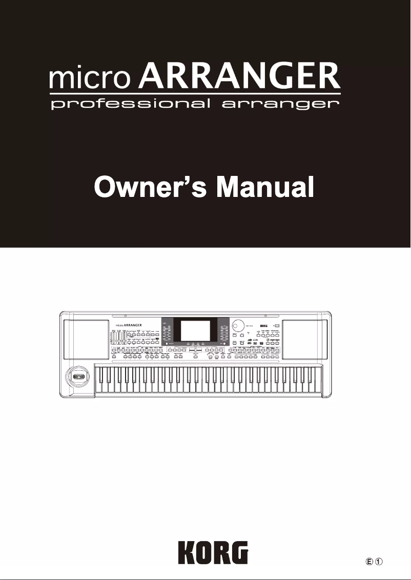 Page n°1 - Manuel utilisateur Korg Micro Arranger
