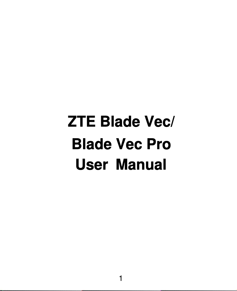 Image de la première page du manuel de l'appareil Blade Vec 3G