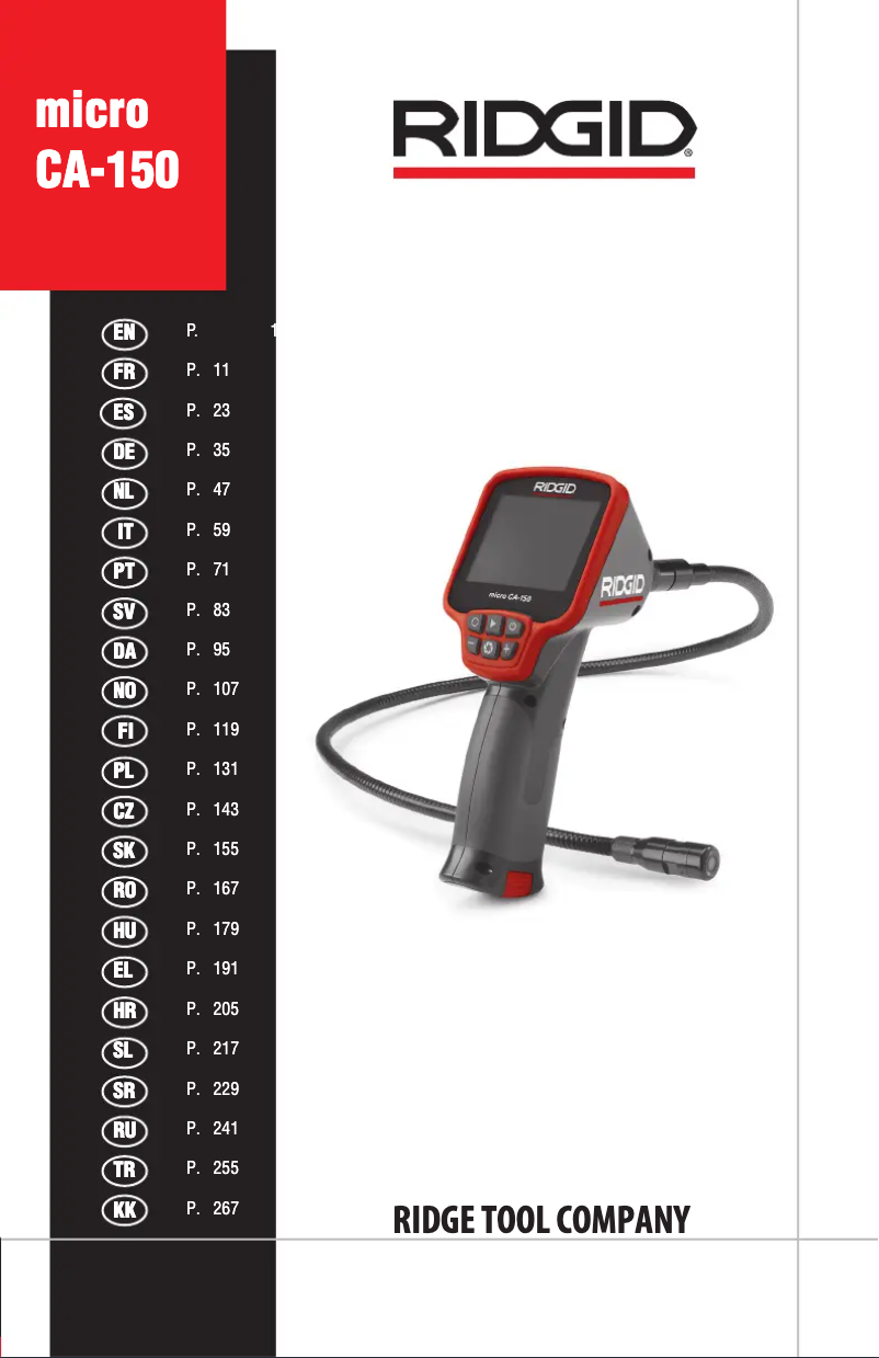 Página 1 del manual Manual de usuario Ridgid micro CA-150