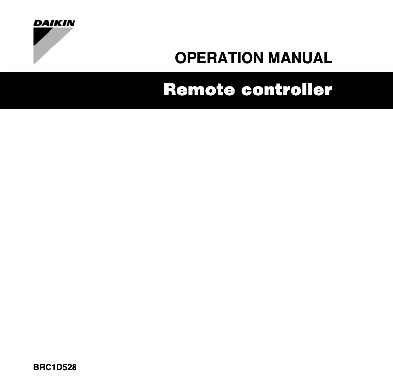 Page 1 de la notice Manuel utilisateur Daikin BRC1D528