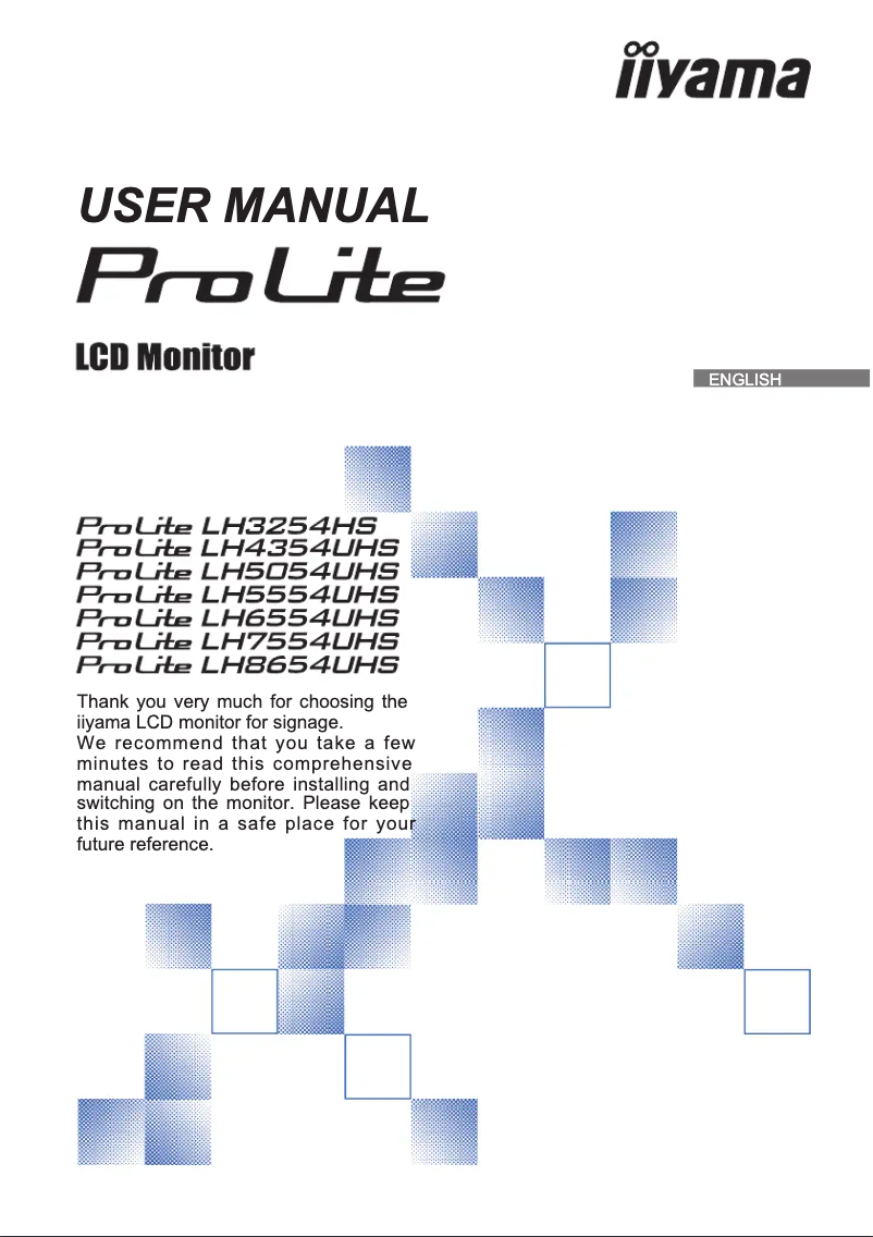 Page n°1 - Manuel utilisateur Iiyama ProLite LH4354UHS