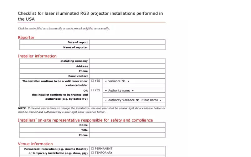 Page n°1 - Manuel utilisateur Barco DP2K-23BLP