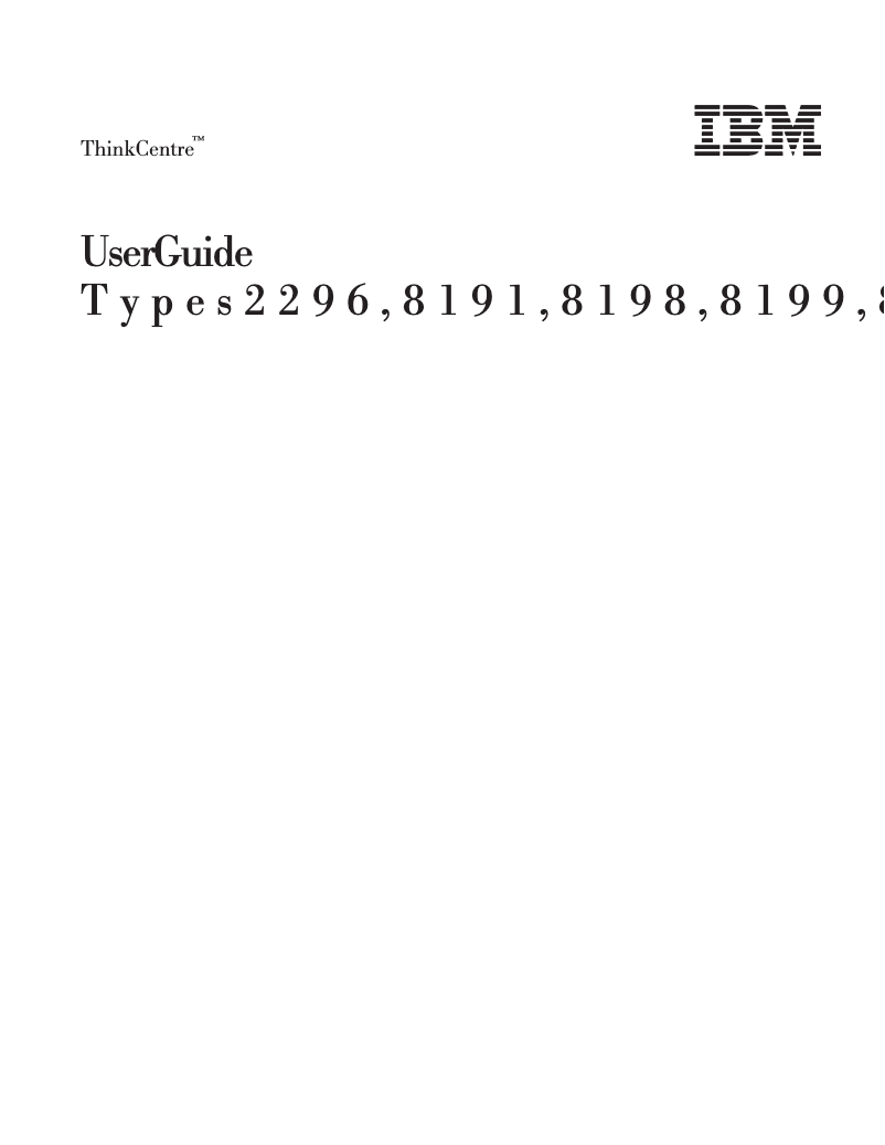 Page n°1 - Manuel utilisateur Lenovo ThinkCentre A30