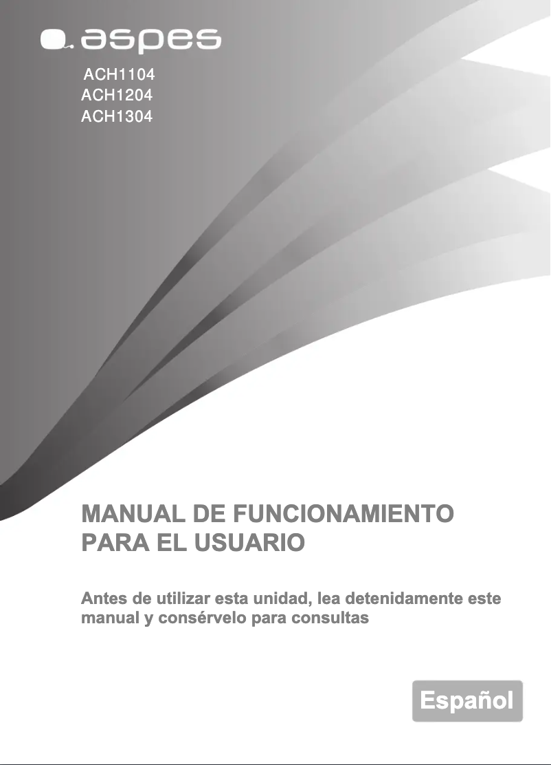 Page 1 de la notice Manuel utilisateur Aspes ACH1204