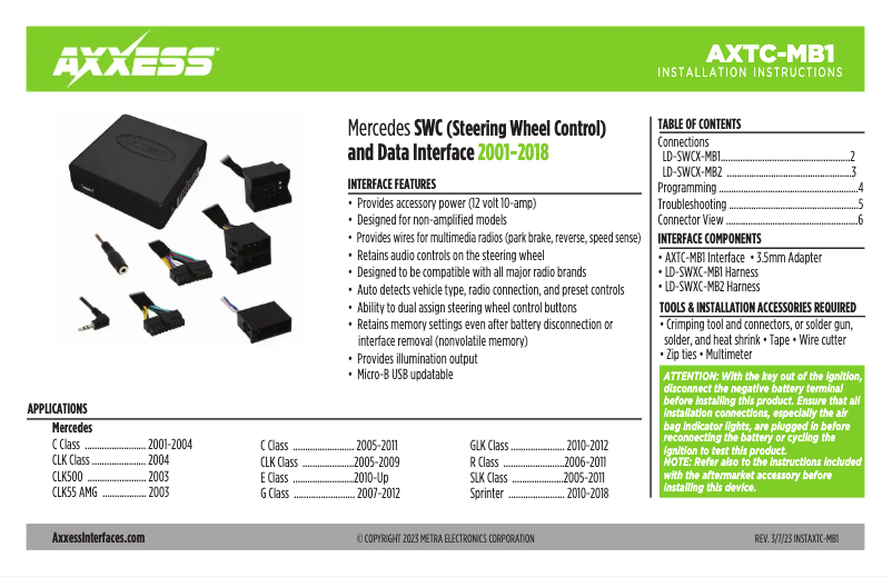 Página 1 del manual Manual de usuario AXESS AXTC-MB1