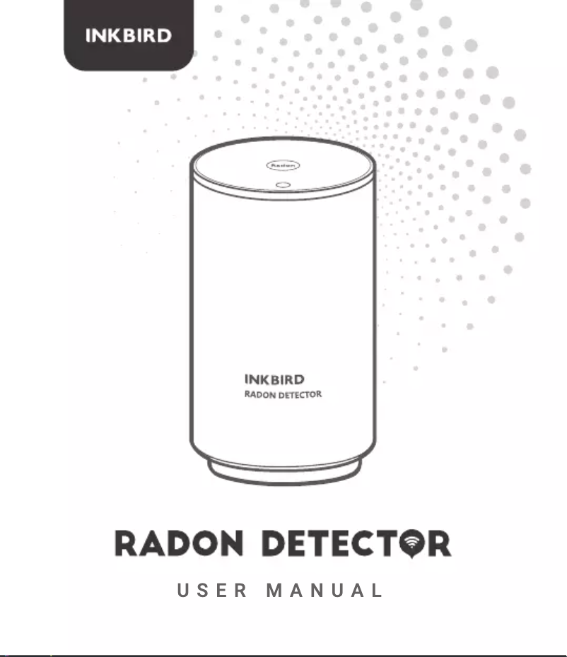 Page 1 of the manual User Manual Inkbird Radon Detector INK-RD2