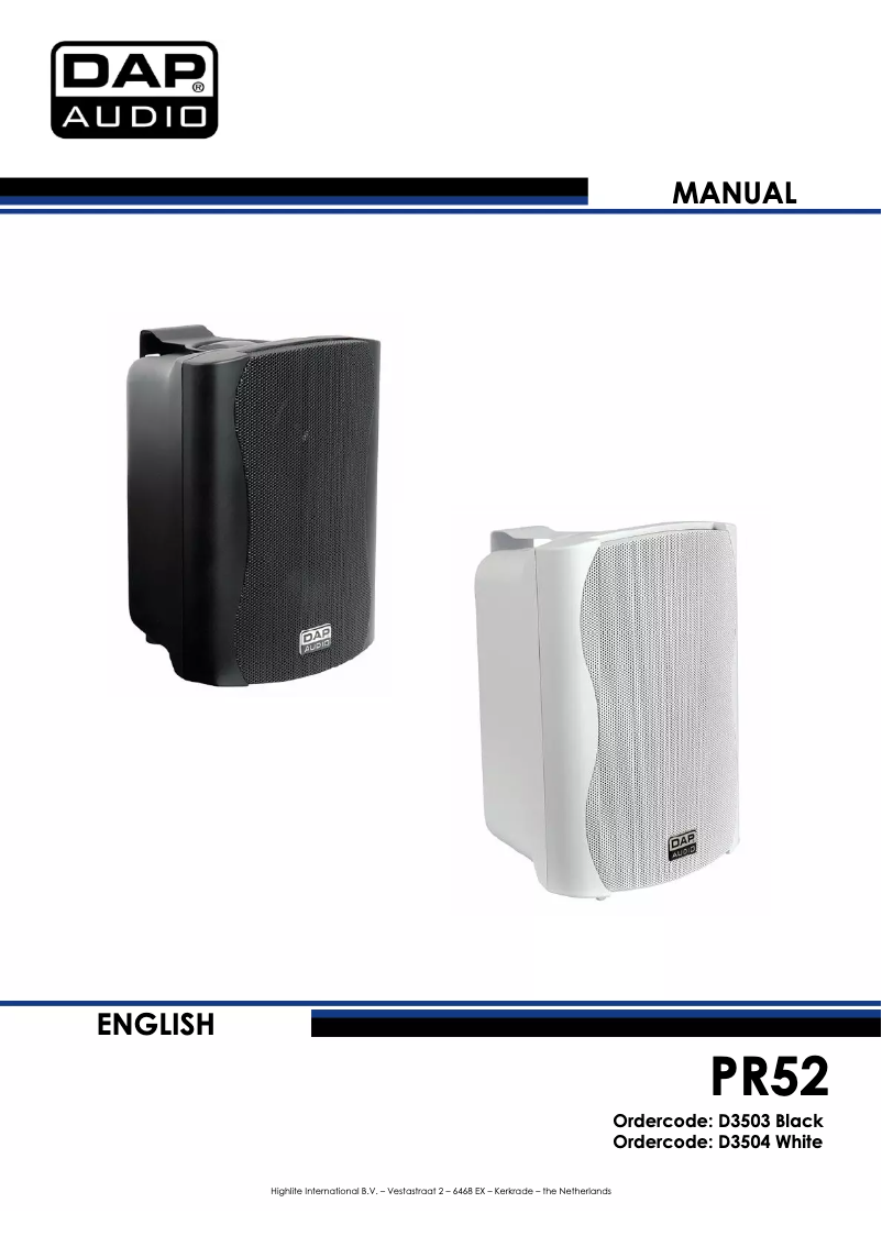 Page 1 de la notice Manuel utilisateur DAP-Audio PR-52