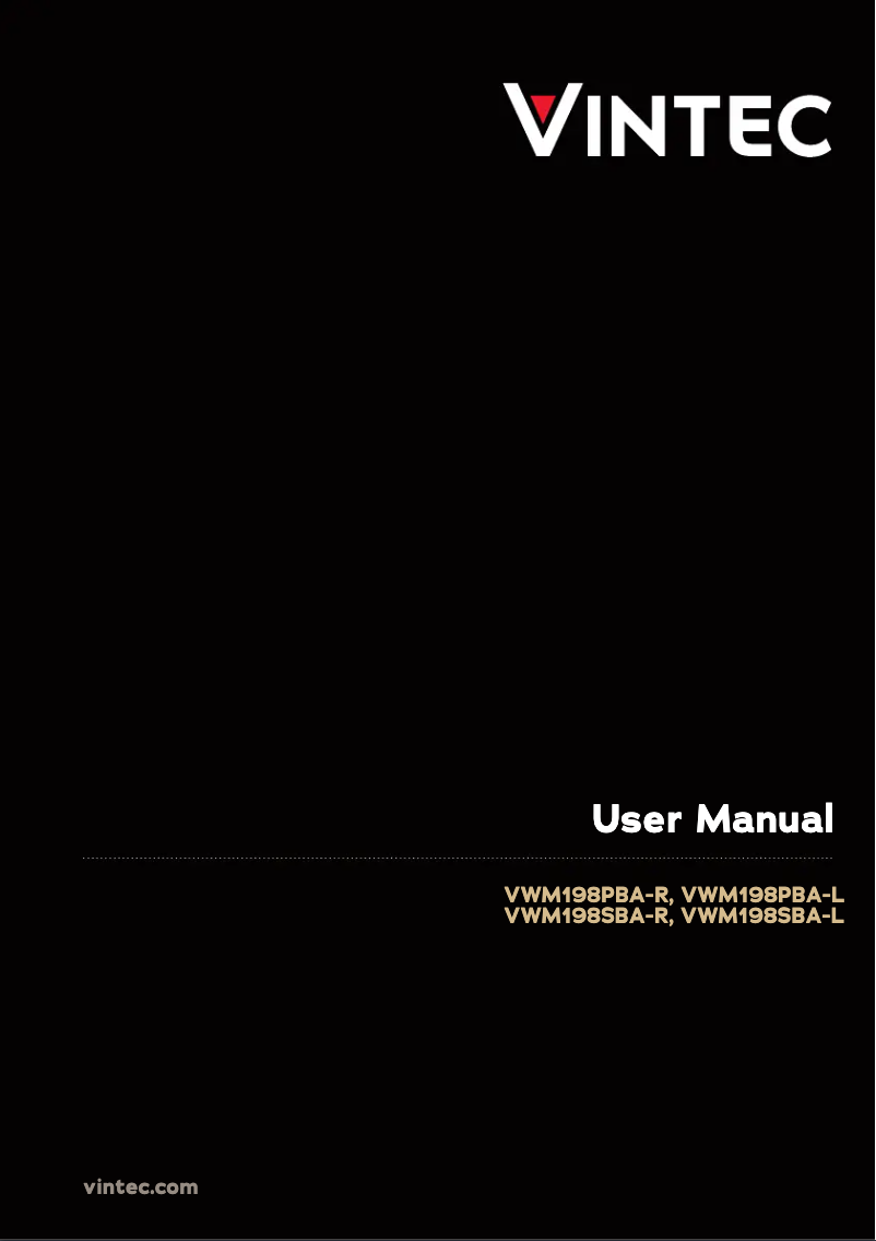 Page n°1 - Manuel utilisateur Vintec VWM198SBA