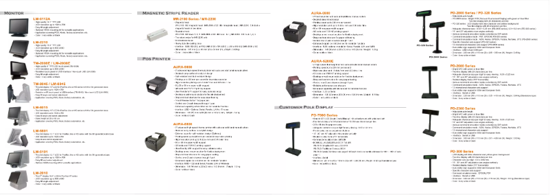 Page 1 de la notice Manuel utilisateur Posiflex CR-4001/2/3