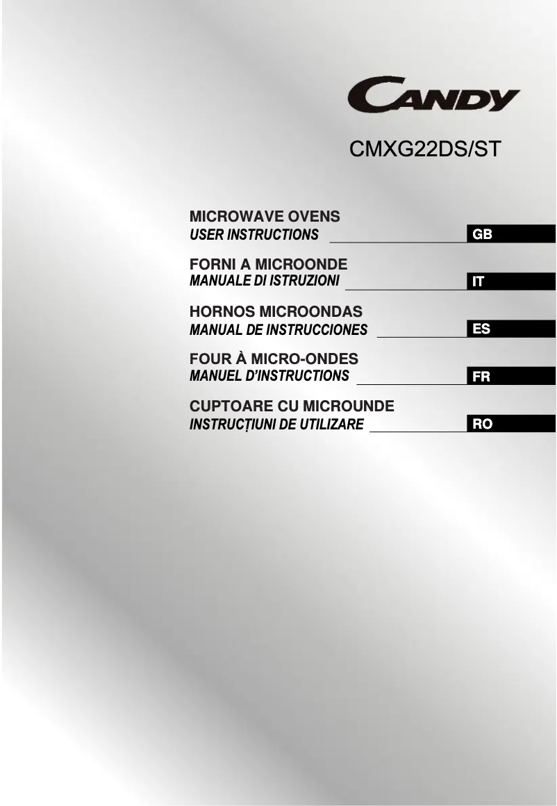 Page n°1 - Manuel utilisateur Candy CMXG22DS