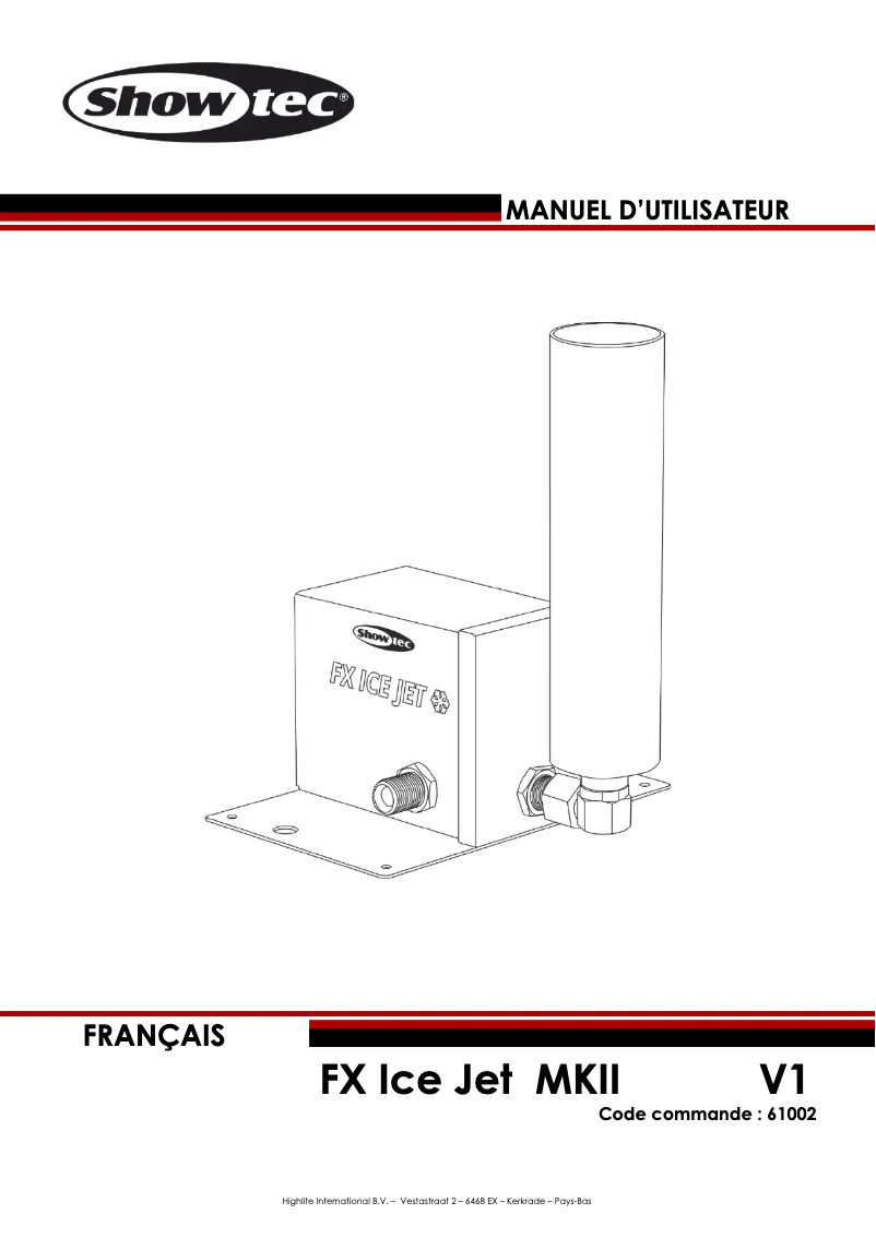 Page n°1 - Manuel utilisateur Showtec FX Ice Jet MKII