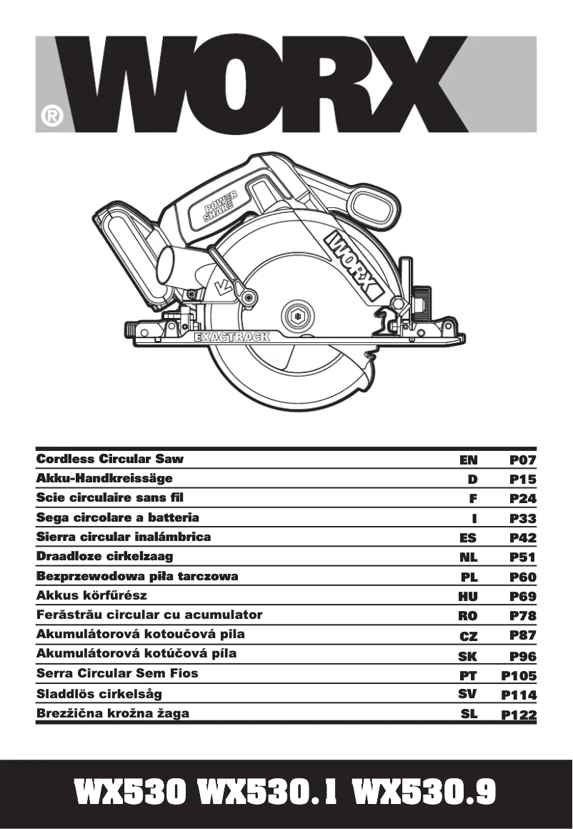 Page n°1 - Manuel utilisateur Worx WX530.1