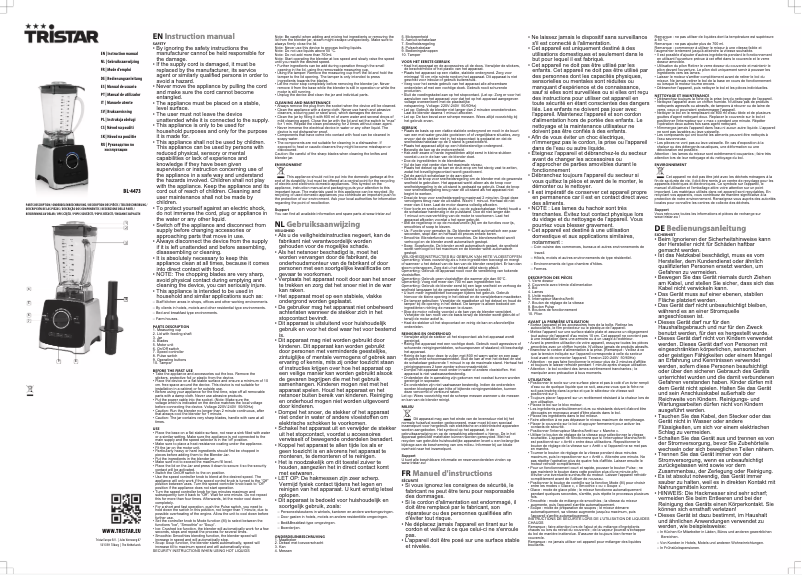 Página 1 del manual Manual de usuario TriStar BL-4473