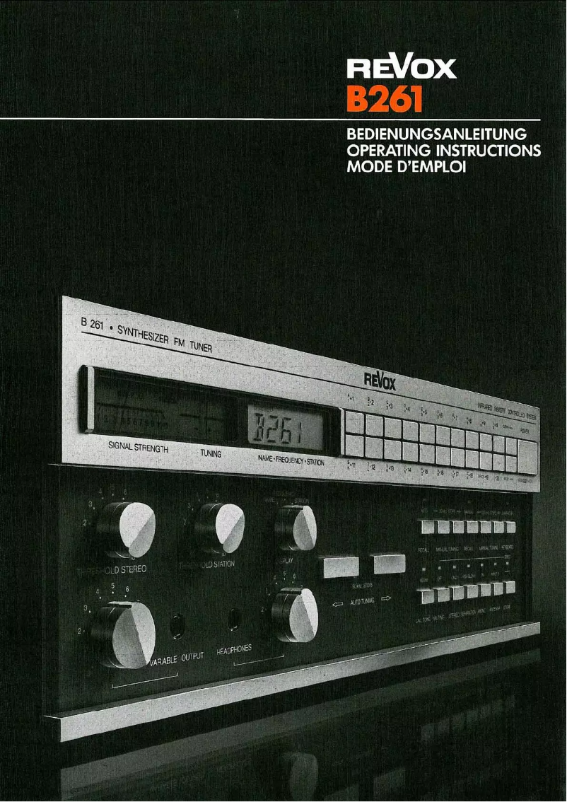 Page 1 de la notice Manuel utilisateur Revox B261