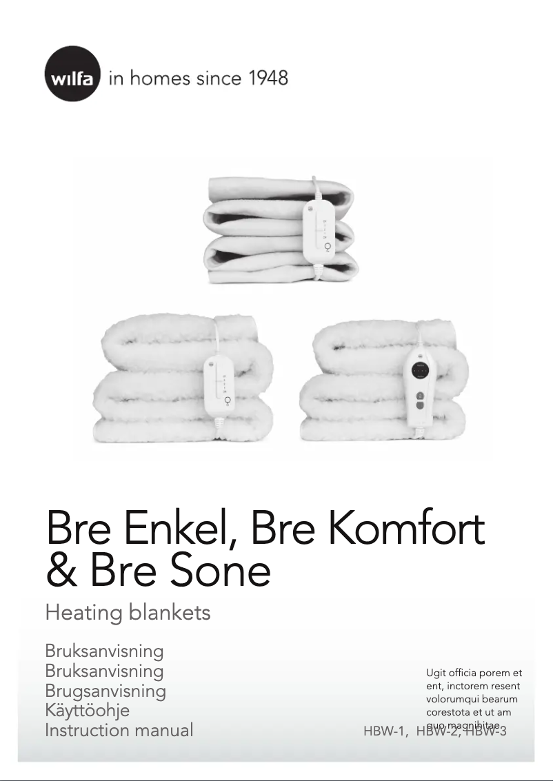 Image de la première page du manuel de l'appareil HBW-3