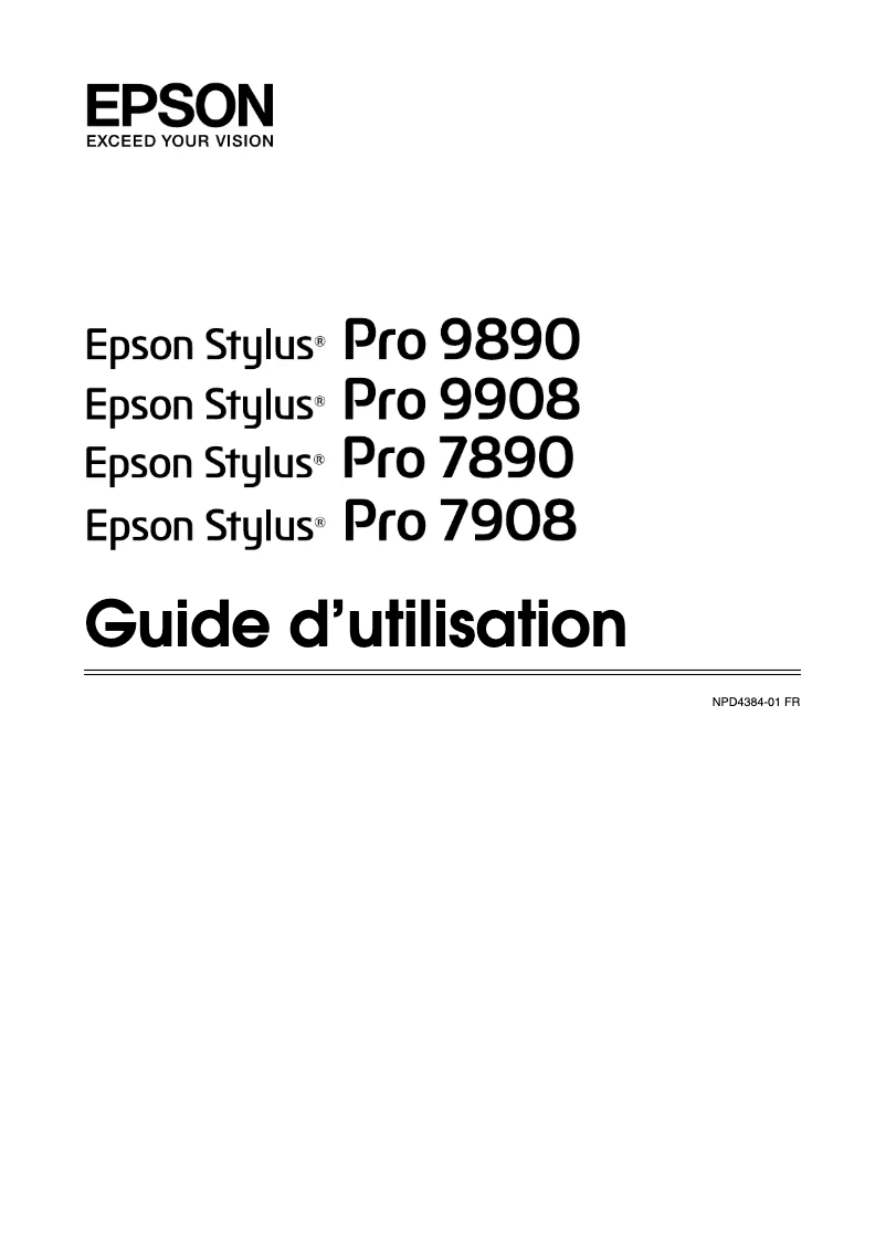Page n°1 - Manuel utilisateur Epson Stylus Pro 7908