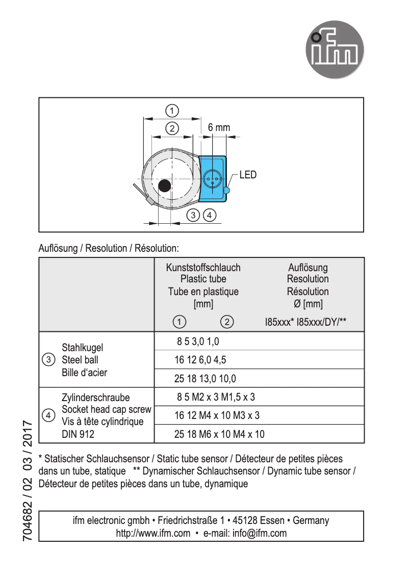 Page n°1 - Manuel utilisateur IFM I85004