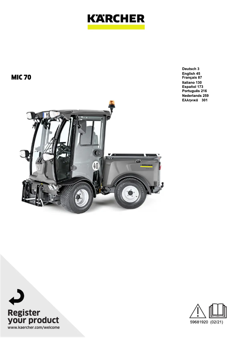 Page n°1 - Manuel utilisateur Kärcher MIC 70