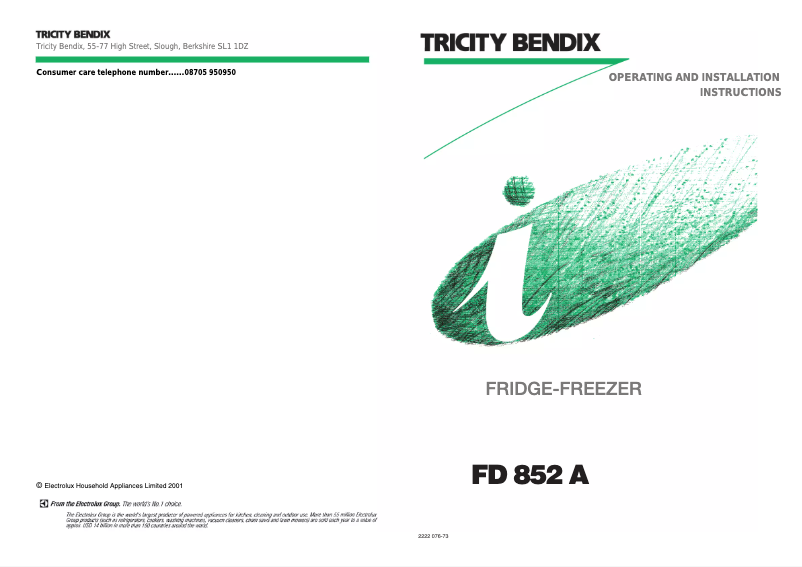 Image de la première page du manuel de l'appareil FD852A