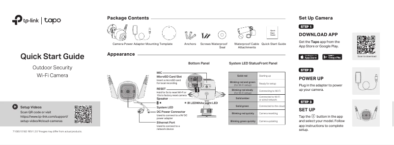 Page 1 de la notice Guide d'installation TP-Link Tapo C320WS