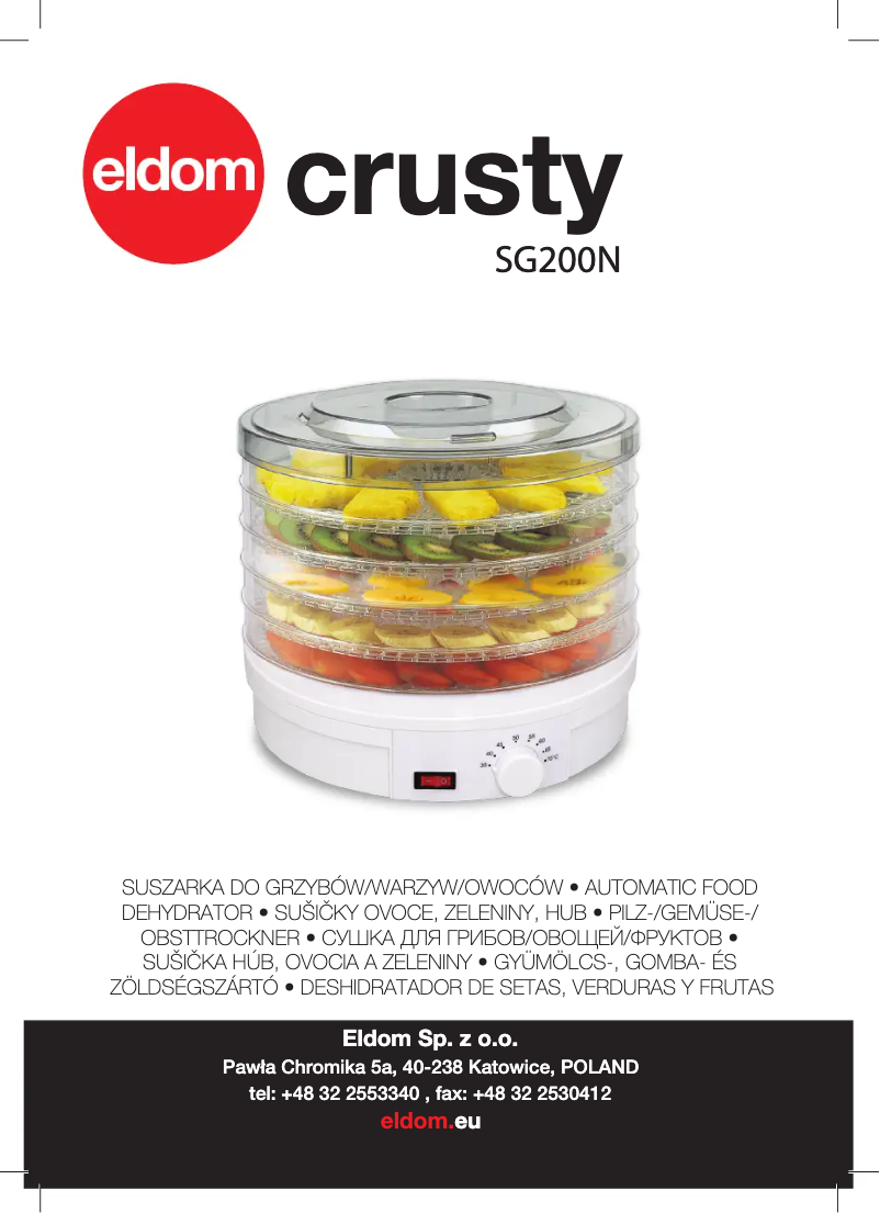 Página 1 del manual Manual de usuario Eldom CRUSTY SG200N