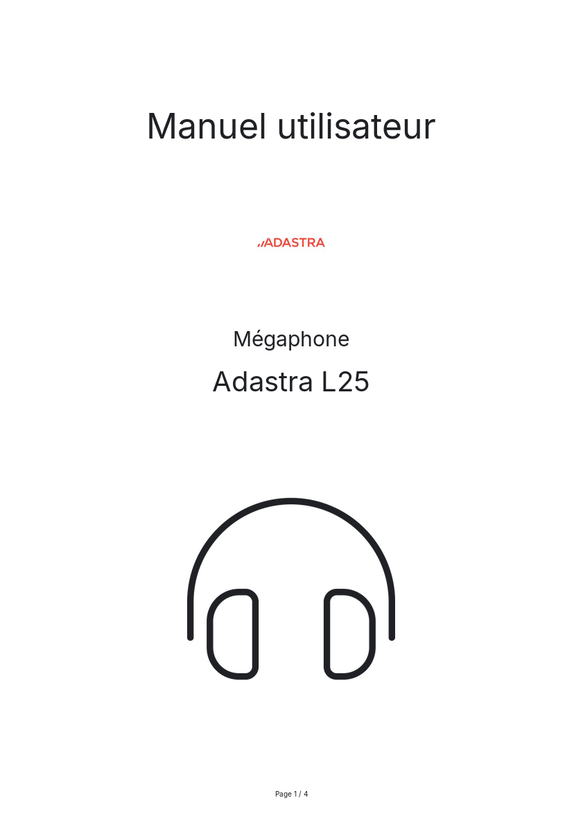 Image de la première page du manuel de l'appareil L25