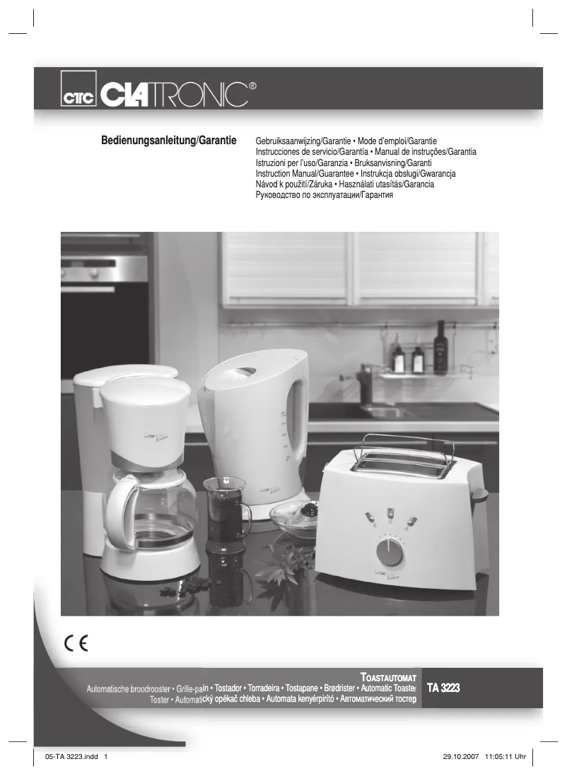 Page 1 de la notice Manuel utilisateur Clatronic TA 3223