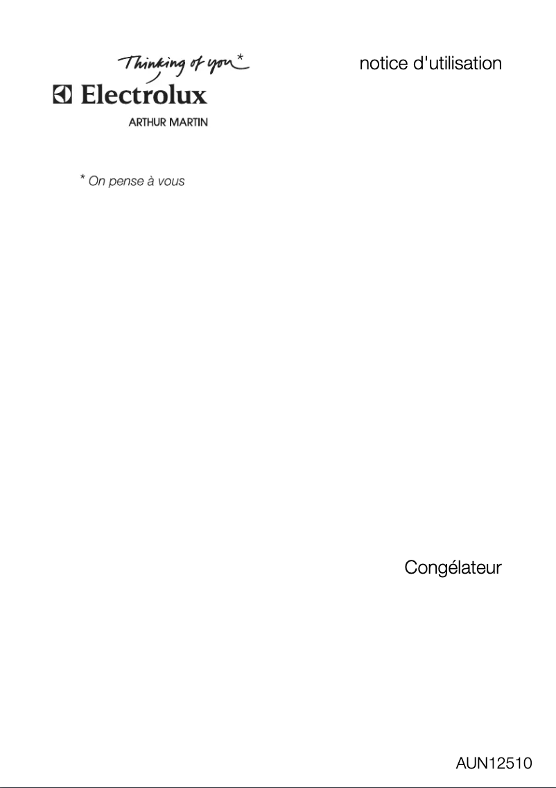 Page n°1 - Manuel utilisateur Arthur Martin-Electrolux AUN 12510