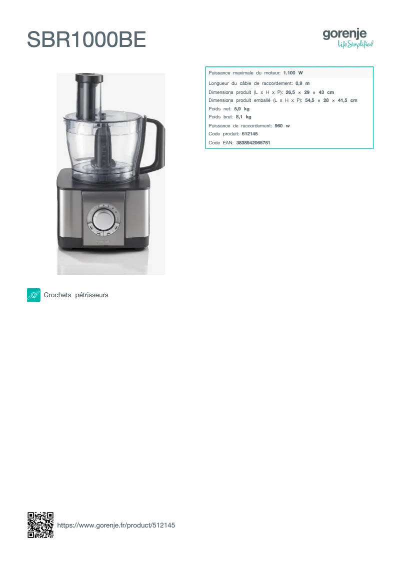 Image de la première page du manuel de l'appareil SBR1000BE