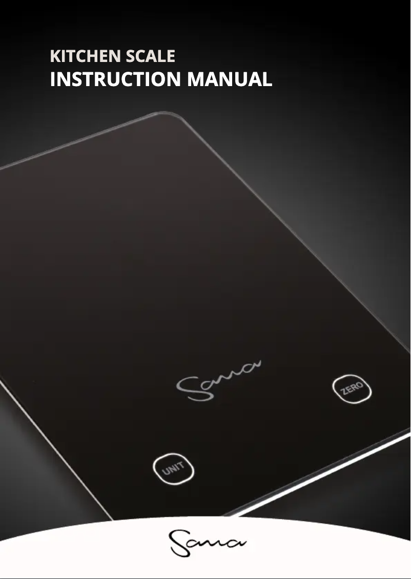 Page 1 de la notice Manuel utilisateur Sana Digital Scale